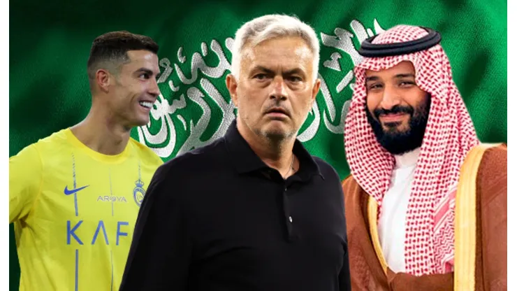Cristiano Ronaldo, José Mourinho y Mohamed Bin Salman.
