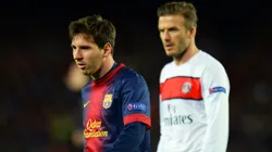 Messi y Beckham en PSG vs. Barcelona por Champions Legue.