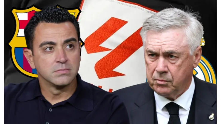 Xavi Hernández y Carlo Ancelotti.