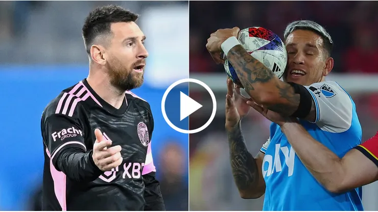 Lionel Messi y Enzo Copetti en Charlotte FC vs Inter Miami.