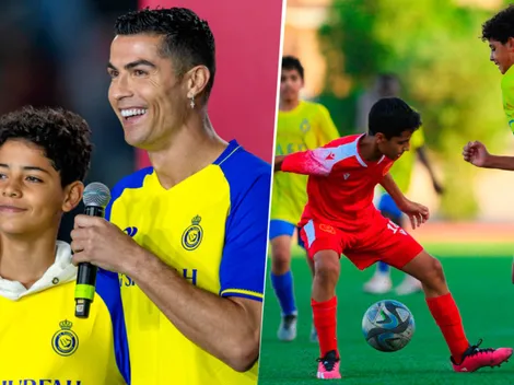 Cristiano Jr. debutó en Al Nassr con goleada: así reaccionó Cristiano Ronaldo y Georgina Rodríguez