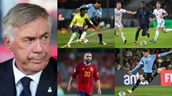 Carlo Ancelotti y sus jugadores.