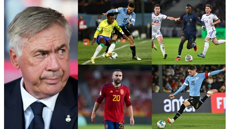 Carlo Ancelotti y sus jugadores.
