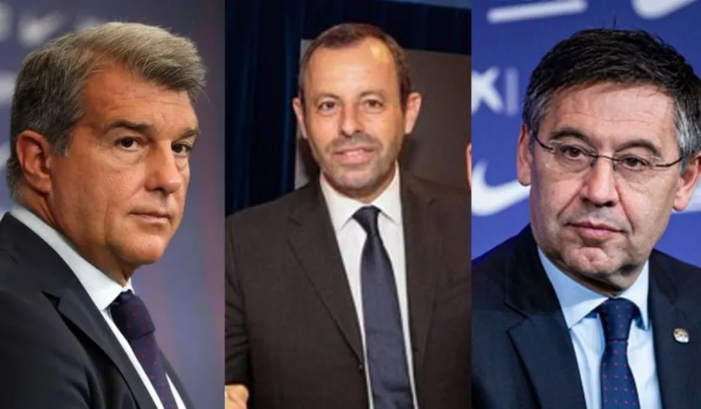 Joan Laporta, Sandro Rosell y Josep Maria Bartomeu, los presidente del Barcelona imputados por el Caso Negreira: Getty Images