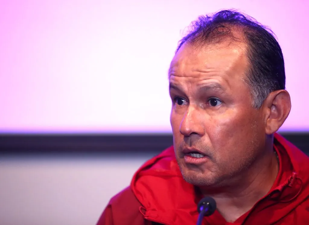 Juan Reynoso en una conferencia pasada con la Selección Peruana. (Foto: FPF).