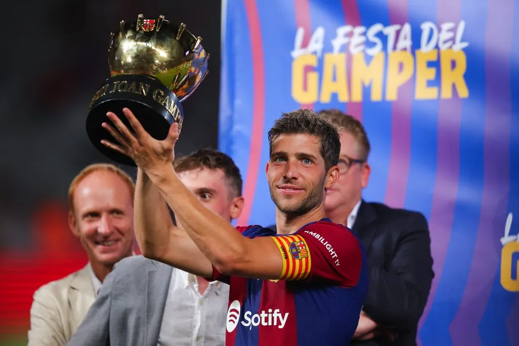 Sergi Roberto durante el Trofeo Joan Gamper ante Tottenham (Getty)