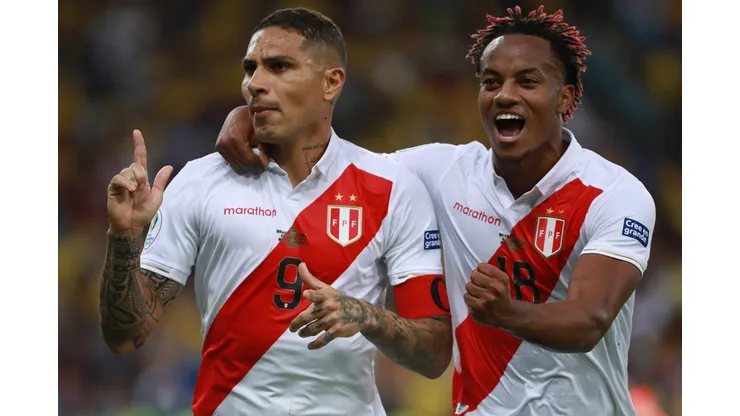 RIO DE JANEIRO, BRAZIL - JULY 07: Paolo Guerrero of Peru celebrates after scoring the equalizer via penalty during the Copa America Brazil 2019 Final match between Brazil and Peru at Maracana Stadium on July 07, 2019 in Rio de Janeiro, Brazil. (Photo by Bruna Prado/Getty Images)