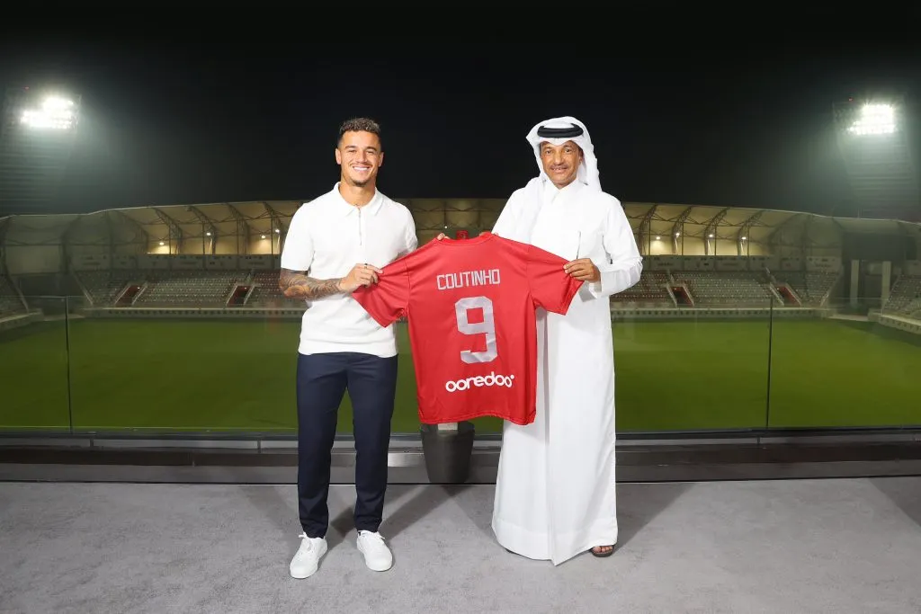 Coutinho, en su presentación con el club qatarí. (Foto: @DuhailSC)