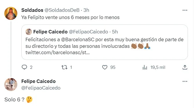 Así respondió Felipe Caicedo a la posibilidad de mudarse a jugar en Barcelona SC por al menos seis meses. (Captura de pantalla)