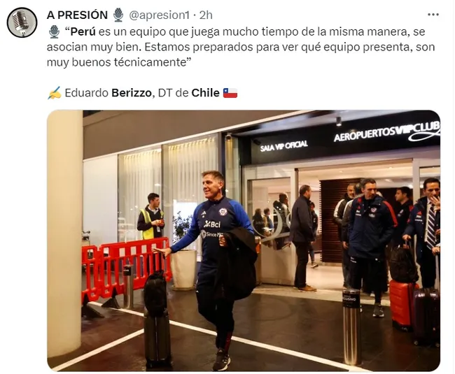 Perú vs Chile: Eduardo Berizzo calentó el duelo ante Juan Reynoso. | Créditos: Twitter @apresion1.