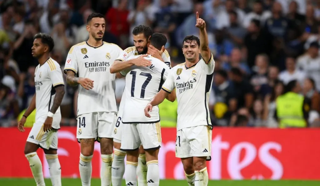 Brahim Díaz celebra su gol ante Las Palmas: Getty Images