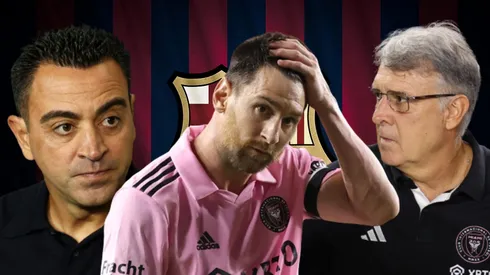 Xavi, Lionel Messi y Tata Martino.