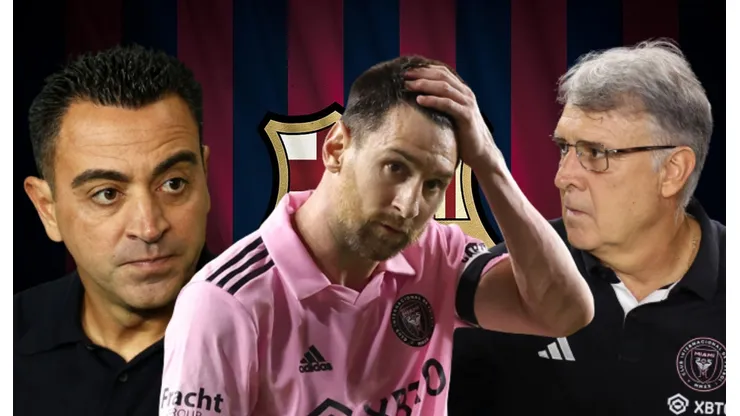 Xavi, Lionel Messi y Tata Martino.