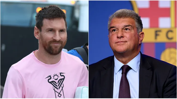 Lionel Messi y Joan Laporta.