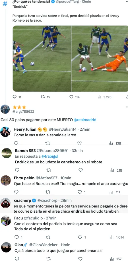 Las criticas contra Endrick por su insólita canchereada.