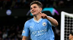Julián Álvarez volvió a ser figura en la Champions League con el Manchester City, por eso la prensa inglesa lo llenó de elogios. Getty Images.