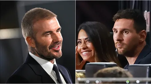 David Beckham, Antonela Rocuzzo y Lionel Messi.
