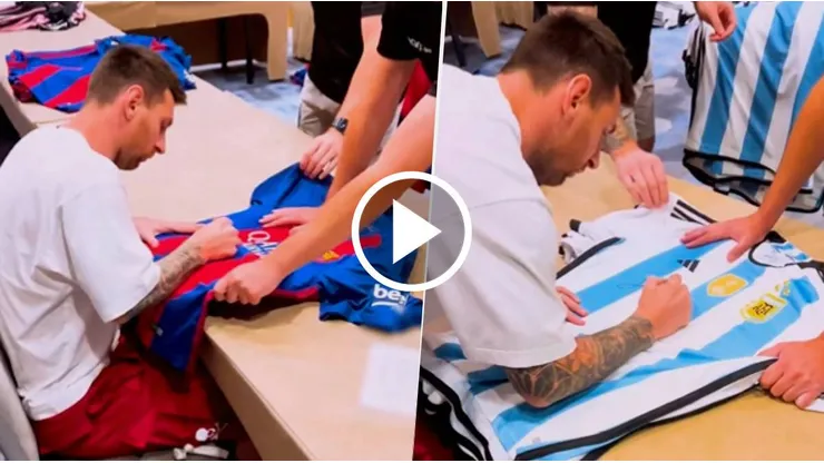 Lionel Messi firmó camisetas que serán vendidas a través de un sitio especializado en venta de indumentaria firmada por figuras del mundo del deporte.