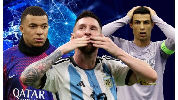 Kylian Mbappé, Lionel Messi y Cristiano Ronaldo.