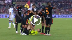 El árbitro, Matteo Marchetti se lesionó en el encuentro entre AS Roma y Frosinone