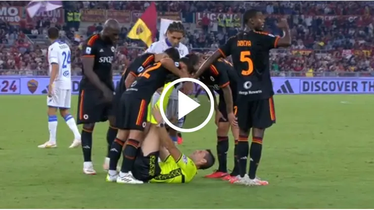 El árbitro, Matteo Marchetti se lesionó en el encuentro entre AS Roma y Frosinone
