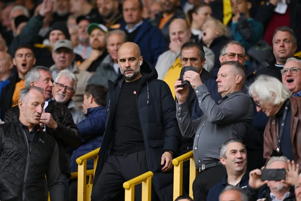 Pep Guardiola en el Wolves vs. Manchester City en el Molineux Stadium este 30 de Septiembre 30. Getty Images.
