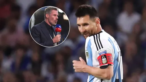 Jamie Carragher y Lionel Messi.