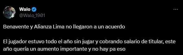 Hincha insinuó algo sobre Cristian Benavente. (Foto: Twitter).