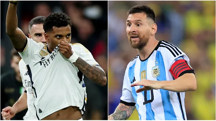 Rodrygo Goes y Lionel Messi.