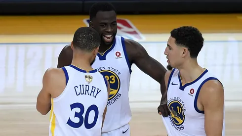 Stephen Curry, Draymond Green y Klay Thompson.