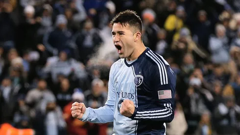 KANSAS CITY, KS - DECEMBER 07: Claudio Bieler #16 of Sporting KC reacts to scoring a goal during the shootout against of Real Salt Lake in the 2013 MLS Cup at Sporting Park on December 7, 2013 in Kansas City, Kansas. (Photo by Scott Halleran/Getty Images)