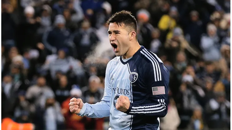 KANSAS CITY, KS - DECEMBER 07: Claudio Bieler #16 of Sporting KC reacts to scoring a goal during the shootout against of Real Salt Lake in the 2013 MLS Cup at Sporting Park on December 7, 2013 in Kansas City, Kansas. (Photo by Scott Halleran/Getty Images)