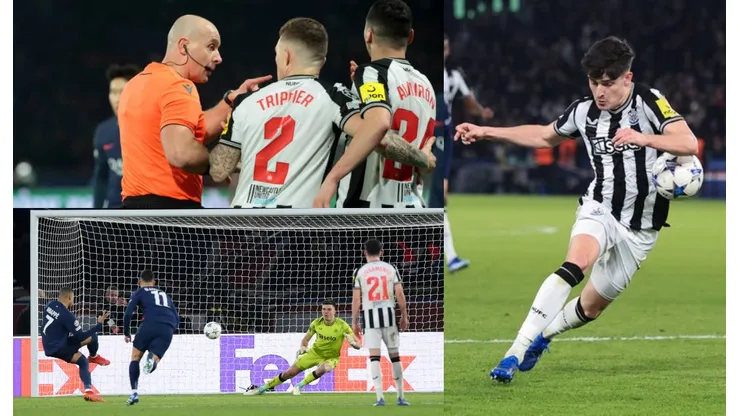 El polémico penalti pitado a Newcastle ayer.