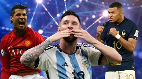 Cristiano Ronaldo, Lionel Messi y Kylian Mbappé.