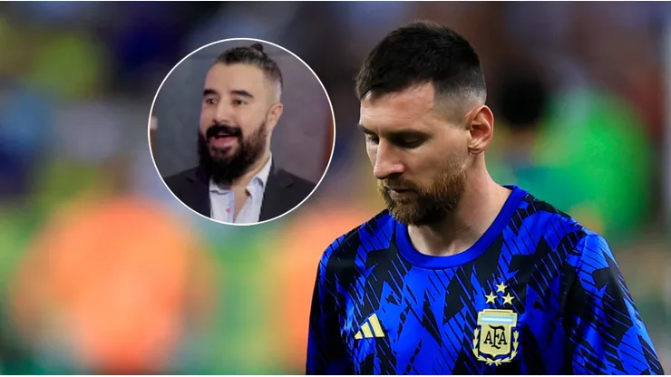 Álvaro Morales y Lionel Messi.