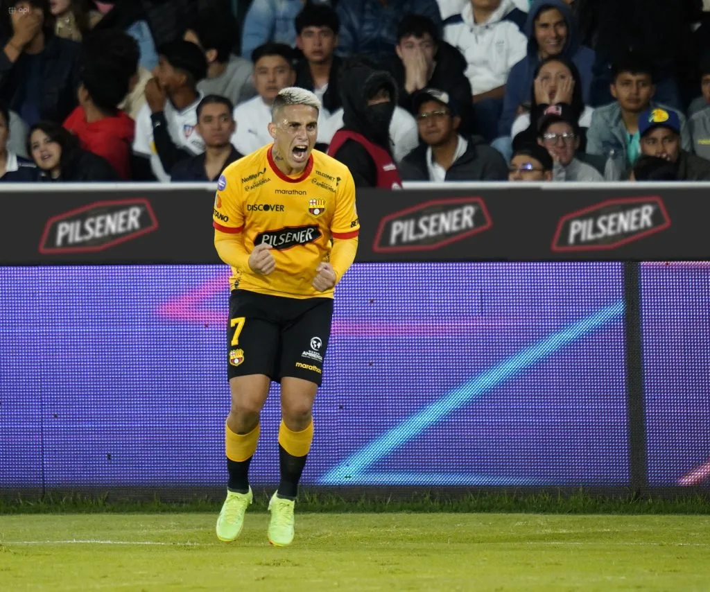 ‘Titi’ Ortiz anotó el gol con el que Barcelona SC venció a Liga de Quito en el Rodrigo Paz Delgado a comienzos de año. (Foto: API)