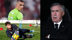Carlo Ancelotti, Kepa y Andriy Lunin.