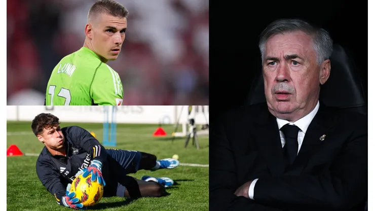Carlo Ancelotti, Kepa y Andriy Lunin.