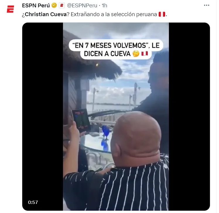 Cueva hablando sobre Perú. (Foto: Cuenta X ESPN)