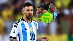 Lionel Messi y el cruce con Rodrygo.