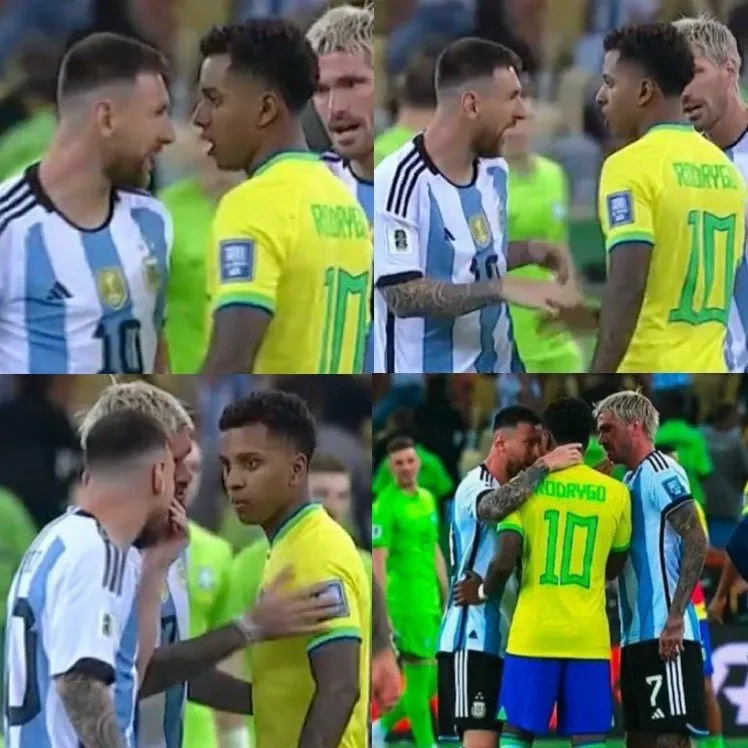 Secuencia del cruce entre Rodrygo y Messi