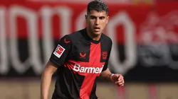 Exequiel Palacios en un encuentro con Bayer Leverkusen.