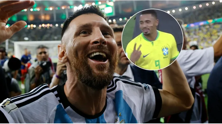 Lionel Messi y el gesto de Gabriel Jesús.