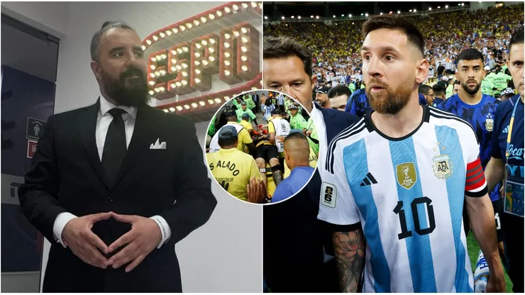 Álvaro Morales y Lionel Messi.