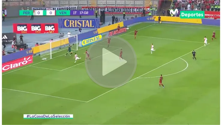 Yoshimar Yotún anota el primer tanto de Perú contra Venezuela