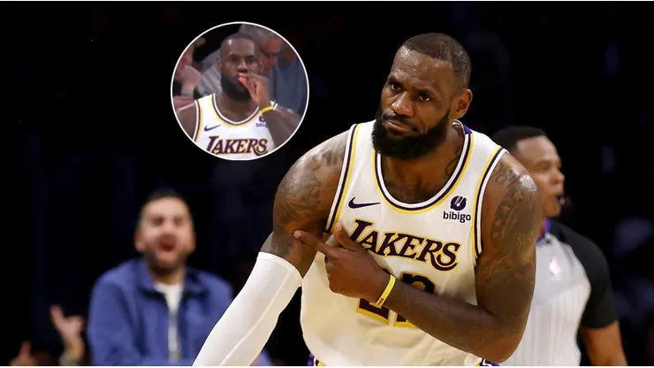 LeBron James y su polémica celebración en Lakers vs. Rockets.