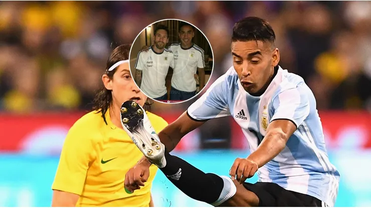 Lionel Messi y José Luis Gómez en la Selección Argentina.