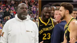 Shaquille O'Neal, Draymond Green y Klay Thompson.