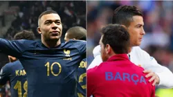 Kylian Mbappé, Lionel Messi y Cristiano Ronaldo.