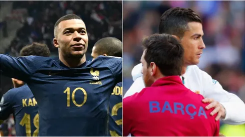 Kylian Mbappé, Lionel Messi y Cristiano Ronaldo.